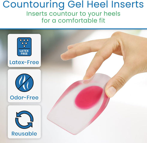 ViveSole Gel Heel Cups (Pair) - Silicone Cushion Insert Pads for Pain Relief, Plantar Fasciitis, Heel Spurs, Shoes