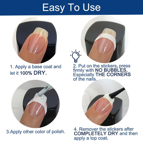 TailaiMei 1752 Pieces French Manicure Nail Art Stickers, Self-Adhesive Nail Tips Guides for DIY Decoration