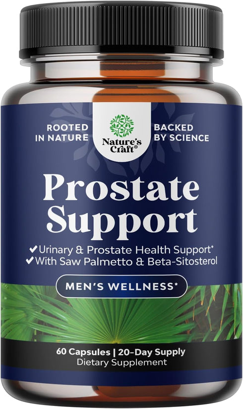 Herbal Prostate Health Supplements for Men | 60 Capsules | Advanced Support with Beta Sitosterol & Saw Palmetto