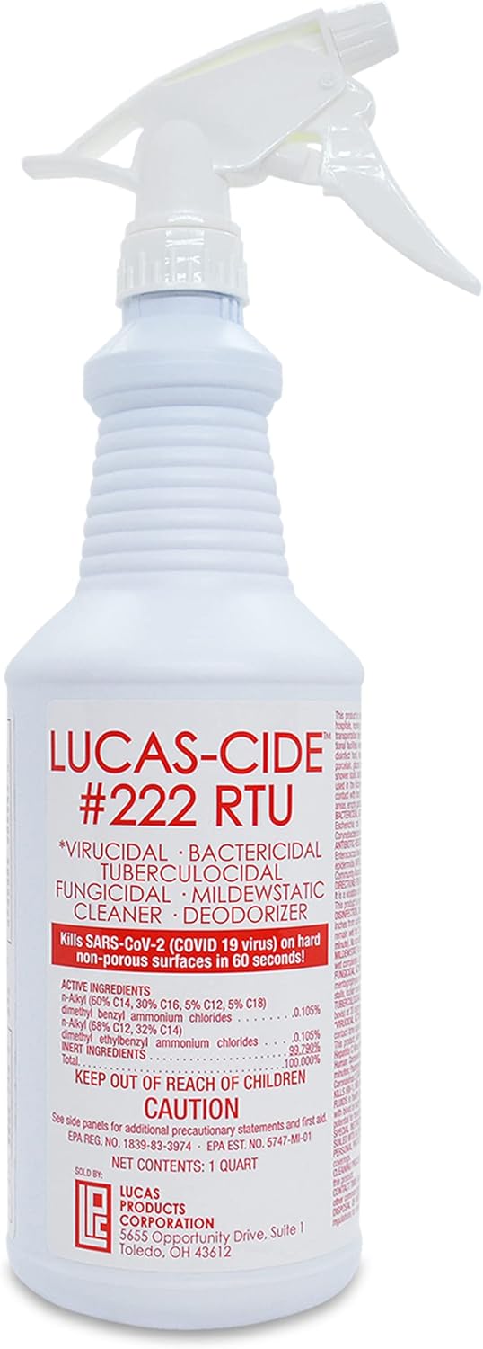 #222 RTU Hospital-Grade Salon and Spa 60 Second Disinfectant - 32 Oz (Quart)