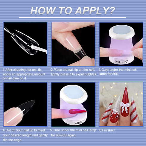 MEKK Mini UV Light for Gel Nails, 16W Portable Single Finger UV LED Nail Lamp, Compact Design for Home and Salon - Blue