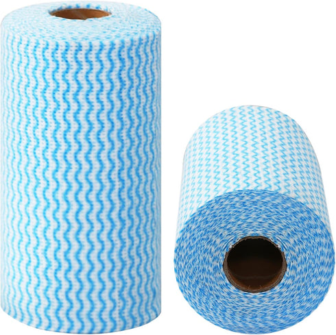 2 Pack Upgraded Reusable Cleaning Cloths, Extra Thick Durable Disposable Kitchen Dish Towels, Blue