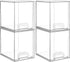Vtopmart 4 Pack Clear Stackable Storage Drawers - 7.6" H Organizers for Skincare and Bathroom Supplies