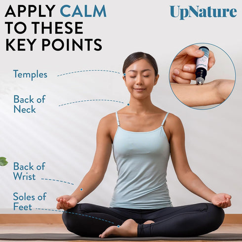UpNature Calm Essential Oil Roll On - 100% Natural Stress Relief Aromatherapy Gifts for Women, Nurse Essentials