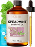 Set Set 2x4 oz Spearmint Essential Oil for Diffuser & Lemongrass Essential Oil for Diffuser - Aromatherapy Grade