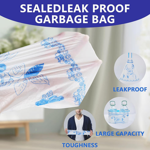 VOK 4 4 78 Counts Gallon Trash Bags Drawstring, Gallon Garbage Bags, Small Trash Bags for Office, Kitchen, Bedroom