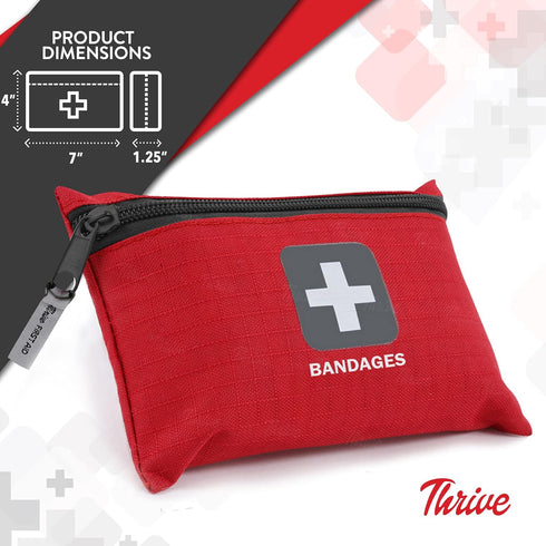 Thrive Bulk Band Aids Variety Pack - Fabric Adhesive Bandages, 305 Count (100 Large, 75 Medium, 65 Small & 65 Round)