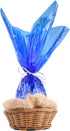 Blue Cellophane Wrap Roll, Translucent Blue Wrapping Paper, 16 Inch x 100 Ft for Gift Baskets