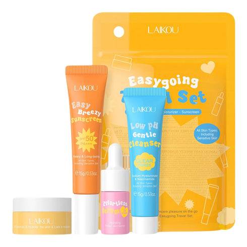 Hydrating Skin Care Set Travel Kit, 4 Piece Essentials Set for Women and Teenage Girls, Mini Travel Size