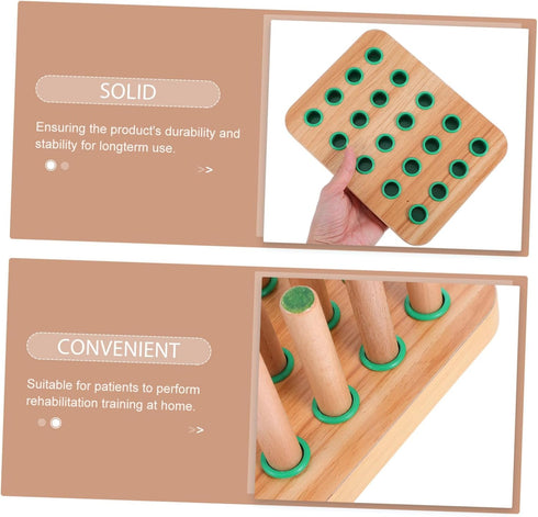 UPKOCH Wooden Dexterity Training Board - Occupational Therapy Finger Strength Tool
