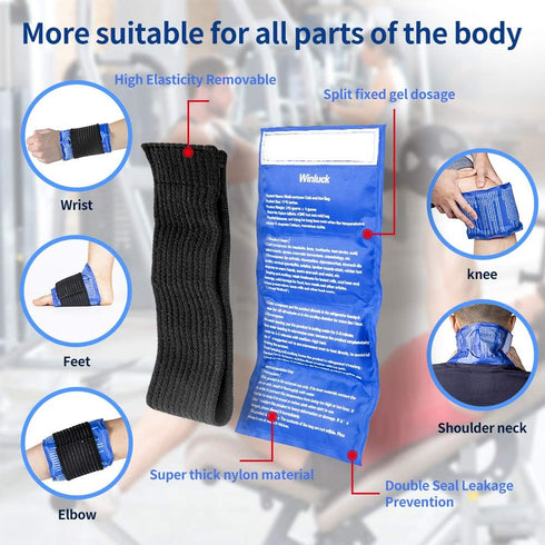 Gel Ice Cold Packs - Soft Reusable Cold/Hot Compress (2-Piece Set) for Joint and Muscle Pain Relief