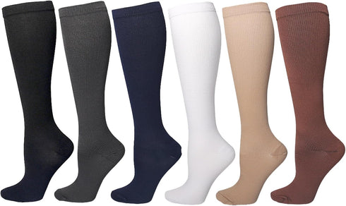 SUJAYU 6 Pairs Compression Socks for Women Men, Medical Compression Socks for Women