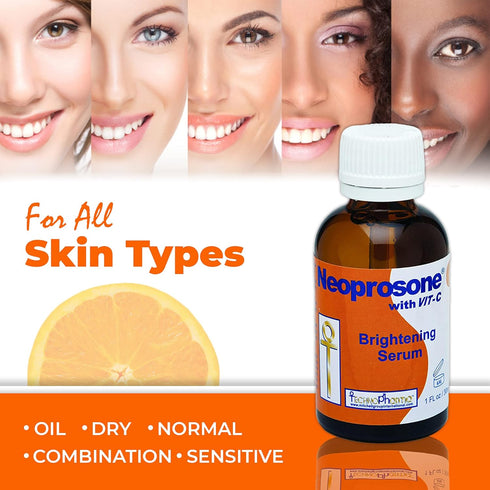 Neoprosone Vitamin C Serum for Face | 1 Fl oz / 30ml | Brightening Serum with Alpha Arbutin and Castor Oil