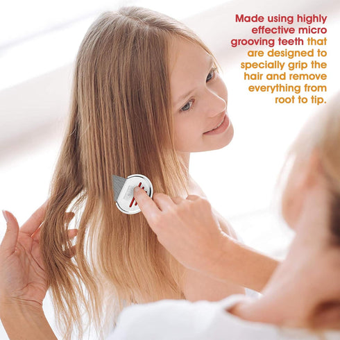 Lice Comb - Pack of 2 Stainless Steel Professional Combs for Lice Treatment, Best Results for Kids & Adults