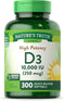 Nature's Truth Vitamin D3 10000 IU Softgels, 300 Count, Extra Strength, Non-GMO & Gluten Free