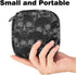 MUOOUM Sanitary Napkin Storage Bag, Cool Skull Pattern Menstrual Cup Pouch, Portable Sanitary Napkin Pads Storage Bags