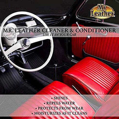 Leather Cleaner & Conditioner for Automotive, Upholstery, Leather Luggage and Bags, Liquid Pack of 2