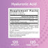 Jarrow Formulas Hyaluronic Acid - 120 mg, 120 Veggie Capsules - Dietary Supplement for Skin Health Support, Up to 60