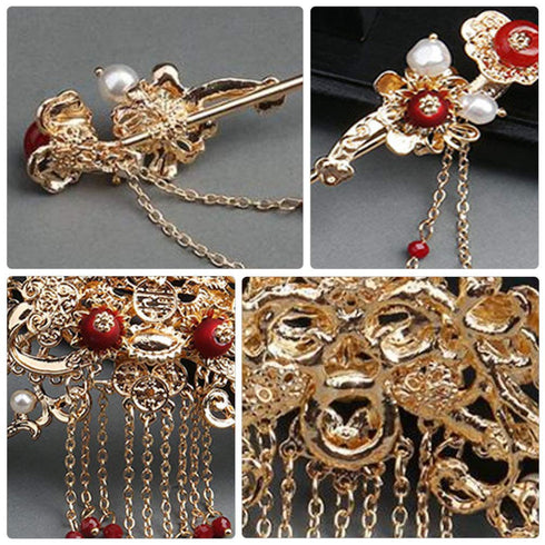 Minkissy Vintage Chinese Hair Sticks for Women, Tassel Hair Pin, Hair Chopsticks, Hair Styling Accessories