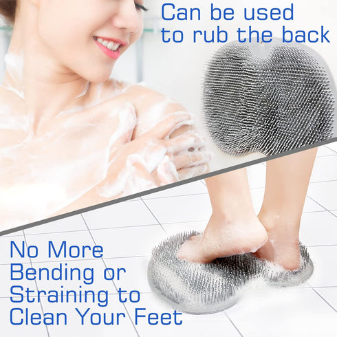 SZZYXD Shower Foot Scrubber Mat Back Washer Exfoliating Bath Wash Pad Wall Mounted Slip Suction Cups for Use in Cleaner