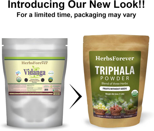 Triphala Churna Powder – Organic Ayurvedic Detoxification and Rejuvenation Formula – Non-GMO, Vegan – 454 GMS