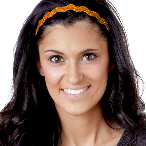Hipsy Women's Adjustable No Slip Bling Glitter & Bengal Tiger Fashion Headband 3-pack (Wave Black/Tiger/Orange)
