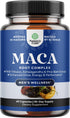 Black Maca Root Capsules for Men, Herbal Enhancement Supplement with Siberian Ginseng, 30 Servings