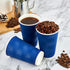 JollyPack 120 Pack 16 oz Paper Coffee Cups, Blue Disposable Beverage Cups with Insulated Ripple Wall for Coffee, Tea