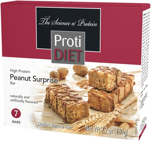 Protidiet Peanut Surprise High Protein Bar, 9.87 oz (280g), 7 Bars