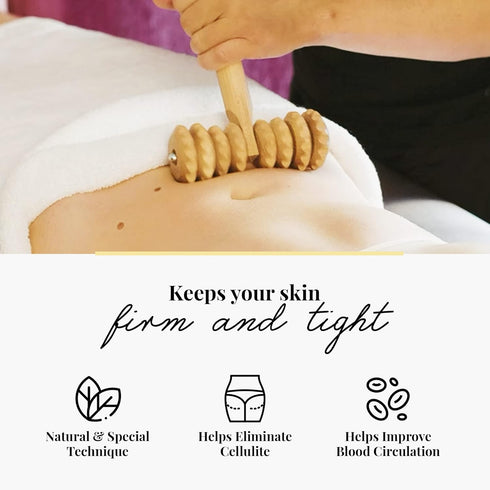 T-Shape Massager with Grooved Rollers, Multi-Functional Body Roller for Cellulite Reduction and Muscle Tension