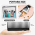 Large Hair Detangling Comb - Wide Tooth Comb for Curly Hair, No Handle Styling Comb (Black, White)