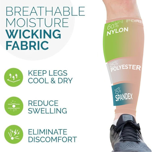 Run Forever Calf Compression Sleeves for Men and Women, Leg Compression Sleeve for Running, Cycling, Travel