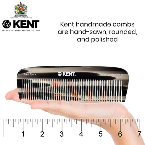 Kent 12T Wide Tooth Comb, Handmade Detangling Comb for Thick Curly Wavy Hair, Grooming Tool for Hair and Beard