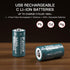 Pallus 4 1 4 Pack LR14 1.5V 3600mWh 1600x Rechargeable Lithium C Batteries with in USB-C Charging Cable, Rechargeable C