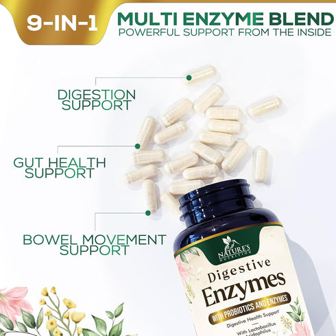 Digestive Enzymes with Probiotics - 120 Capsules | Probiotic Multi Enzymes for Digestive Health & Bloating Relief