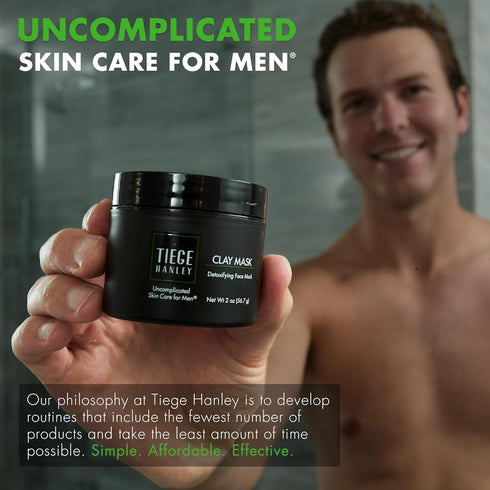 Tiege Hanley Men's Detoxifying Facial Clay Mask, 2 Oz - Deep Pore Cleansing Charcoal Face Mask for Men