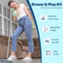 Broom and Mop Set, 3-in-1 Detachable Broom Mop Combo for House Cleaning, Collapsible Broom and Mop for rv camping,home,dorm, Extension Pole, Window Squeegee, Grey