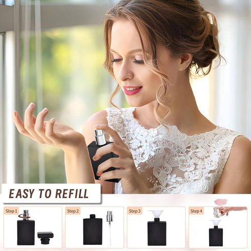 Luxsego Perfume Bottle Atomizer - 30ML/1oz Refillable Fine Mist Spray Bottles with Storage Bag & Funnels
