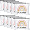 Chunful 10 Pieces Inspirational Canvas Makeup Bags for Women, Rainbow Cosmetic Bags with Zipper, Travel Toiletry Pouch