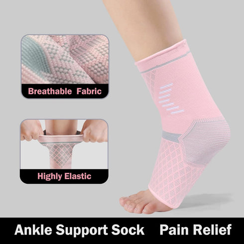 NuCamper Ankle Brace Compression Sleeve for Plantar Fasciitis Relief,Open Toe Compression Socks for Men & Women,Foot