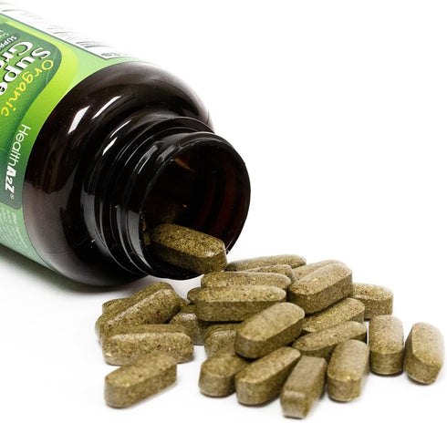 HealthA2Z 60 720mg 580mg Organic Superfood Greens | Tablets | Greens Blend | Fruits & Veggies Blend | Alfalfa