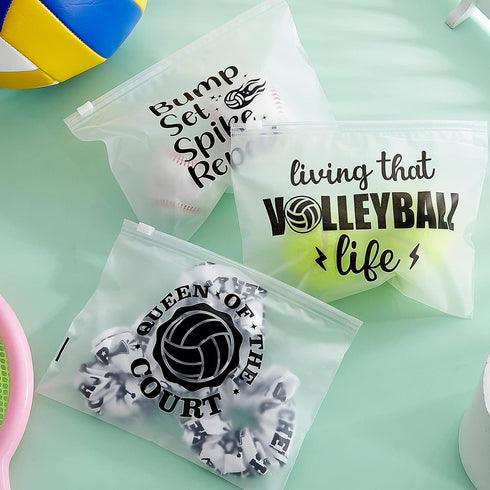 54 Pieces Volleyball Pouch EVA Matte Small Makeup Bag, Waterproof Cosmetic Bags, Portable Volleyball Pencil Case for