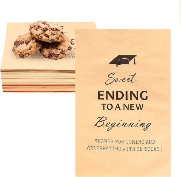 Jxfanstaw 100 PCS Graduation Candy Cookie Treat Bags 2026 Sweet Endings to New