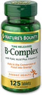 Nature's Bounty Vitamin B-Complex Time Released Supplement with Folic Acid Plus Vitamin C, 125 Count, Supports Energy