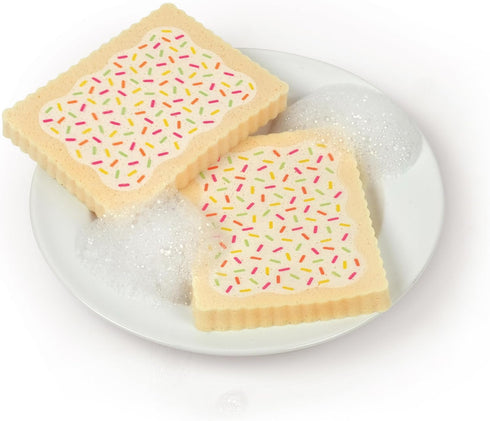Genuine Fred SLOP TARTS, Set of 4 Compressed Kitchen Sponges, Expands when Wet