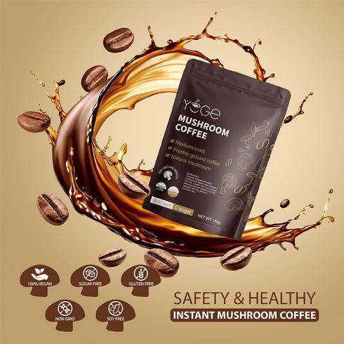 Immune (30 Mushroom Coffee, Instant Mushroom Coffee with Cordyceps, Reishi, King Trumpet, Shiitake, Turkey Tail, Lions