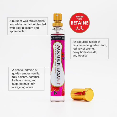 Esha Body & Hair Perfume Mist for Women - Eau de Parfum with Sweet Strawberry, Nectarine, Amber