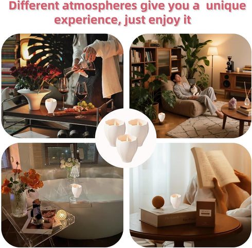 RYWLYQ Candles,3Pcs Scented Natural Soy Candles, Crackling and Wood Wick Aromatherapy Candles for Home,White