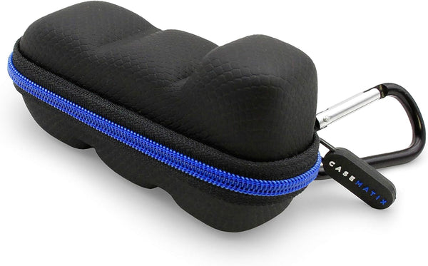 CASEMATIX Asthma Inhaler Travel Case with Lanyard and Clip-on Keychain Carabiner, Black