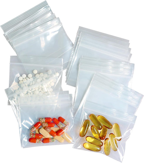 200 Packs 6 mil Pill Bags, Sturdy 3x2.75 inch Clear Pouches for Travel, Small Plastic Bags for Pill Organizer